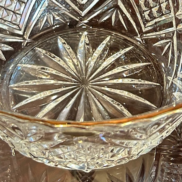 Gorgeous Vintage Cristal de Flandre France Gold Rim Crystal Bowl 8.88" Diameter - Picture 12 of 12